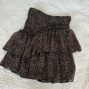 Vestique Black / Gold Ruffled Skirt w/ Elastic Waist
